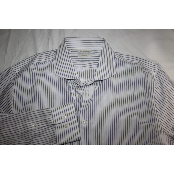 Suitsupply Other - SUITSUPPLY TRAVELLER Men's 44/17.5 White Blue Stripes Dress Shirt
